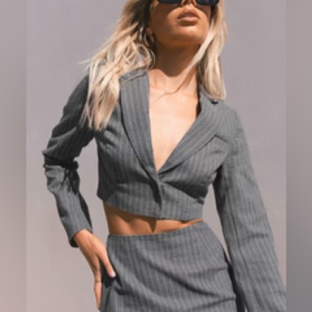 Cropped Grey Blazer from Princess Polly